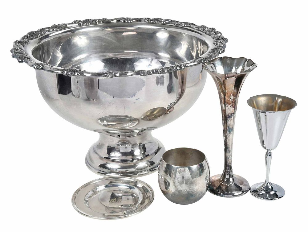 Appraisal: Pieces Silver Plate Hollowware th century including bread and butter