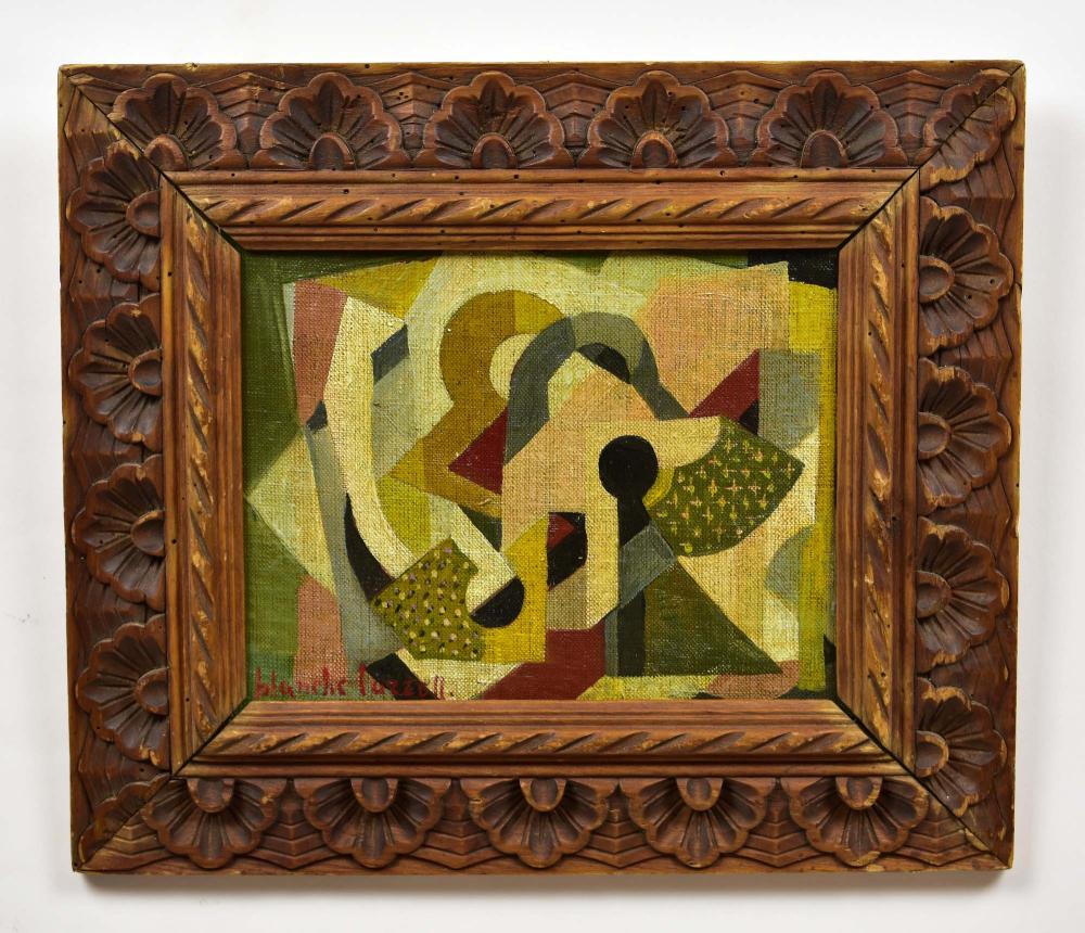 Appraisal: ATTRIBUTED TO BLANCHE LAZZELL AMERICAN - Cubist Composition Signed l