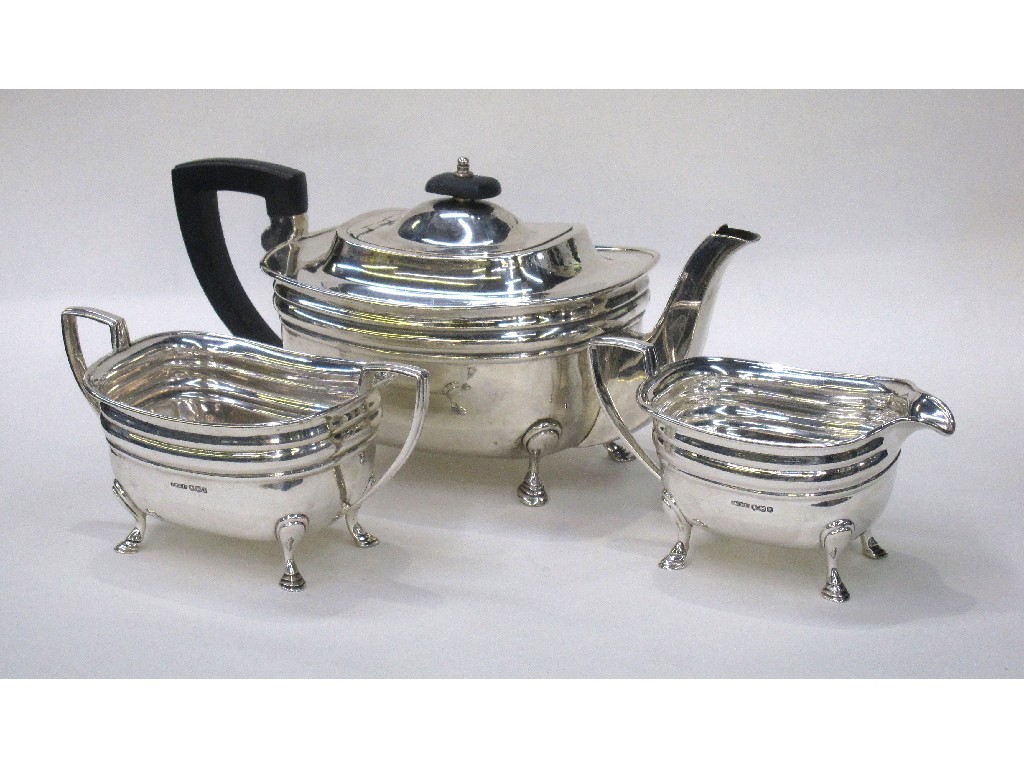 Appraisal: Three piece silver tea service oz Sheffield