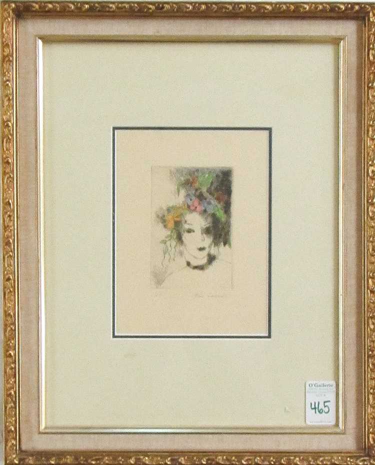 Appraisal: MARIE LAURENCIN ETCHING France Spain - Portrait of a woman