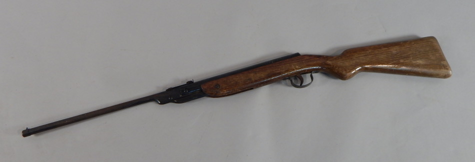 Appraisal: A Webley Junior air rifle with walnut stock cm long