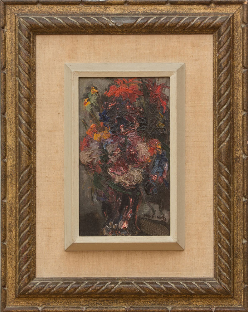 Appraisal: EMMANUEL MAN -KATZ - FLOWERS Oil on canvasboard signed 'Man