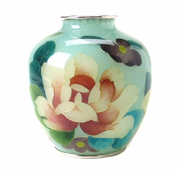 Appraisal: A Japanese plique a jour vase height in diameter in