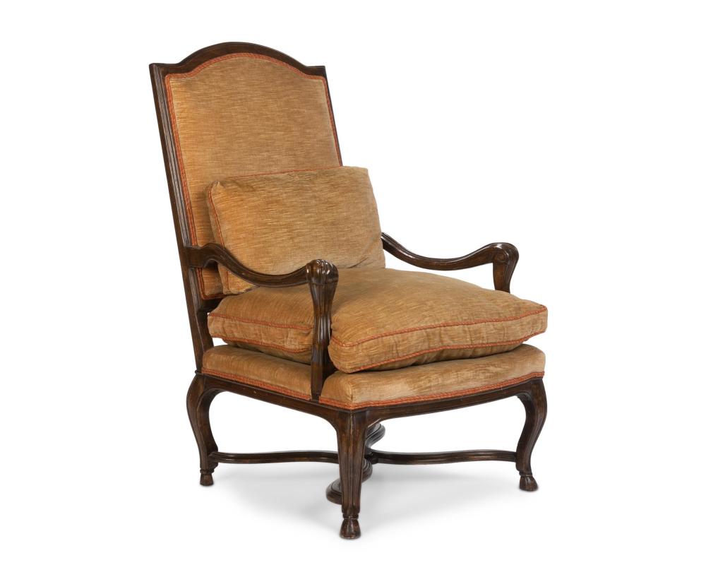 Appraisal: A high back English-style armchair Late th early th century