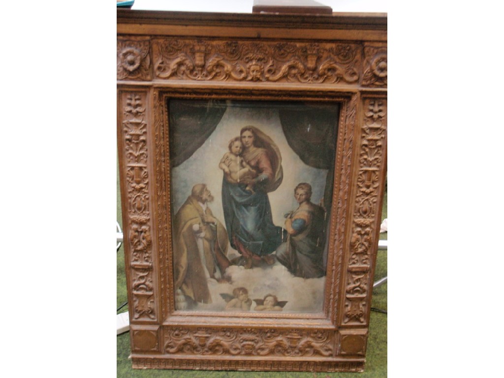 Appraisal: Madonna and Child A reproduction colour print in a Regency