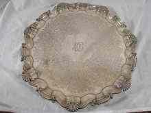 Appraisal: A large engraved silver salver hallmarked Sheffield measuring approx cm