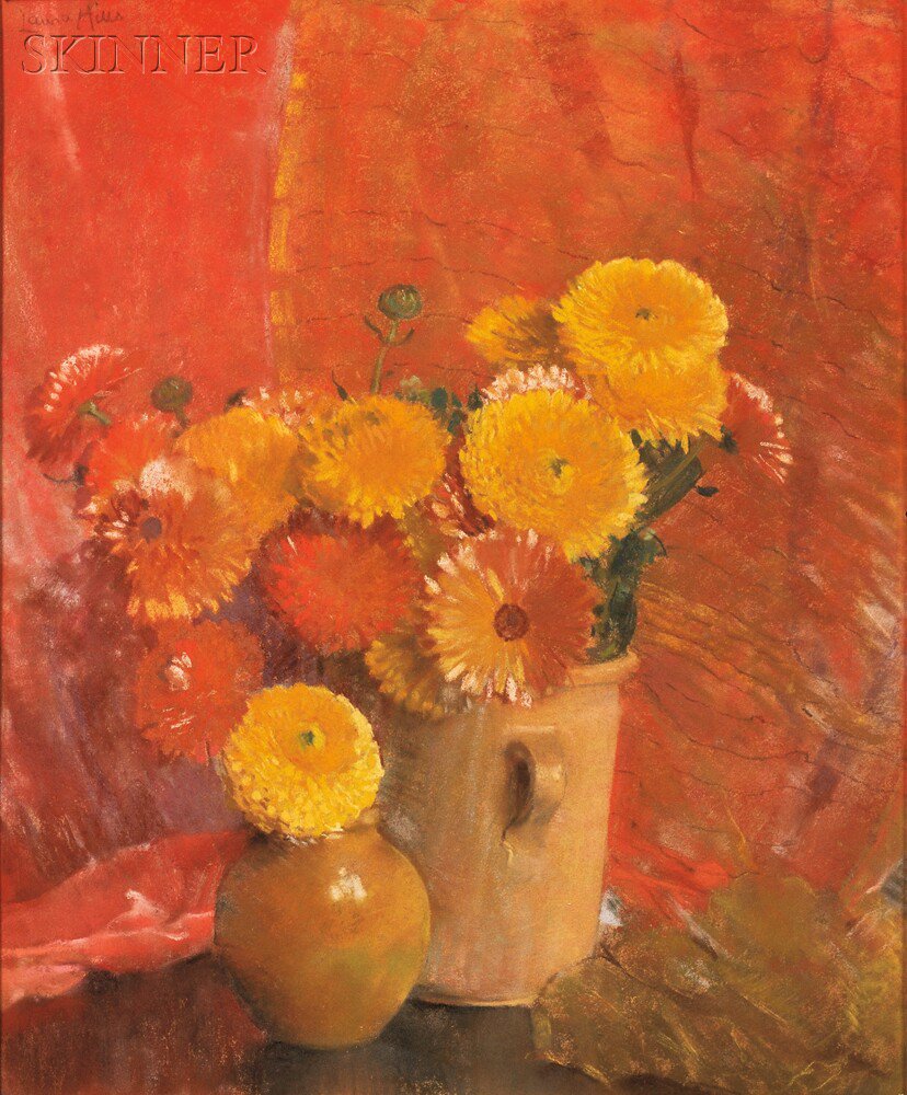 Appraisal: Laura Coombs Hills American - Calendulas Signed Laura Hills u