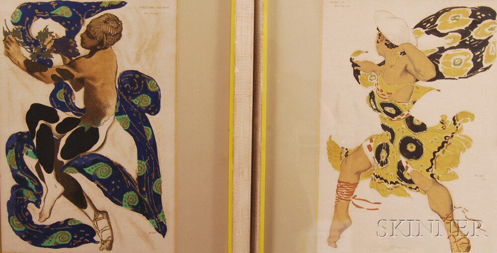 Appraisal: L on Bakst Russian - Two Prints Narcisse B othien