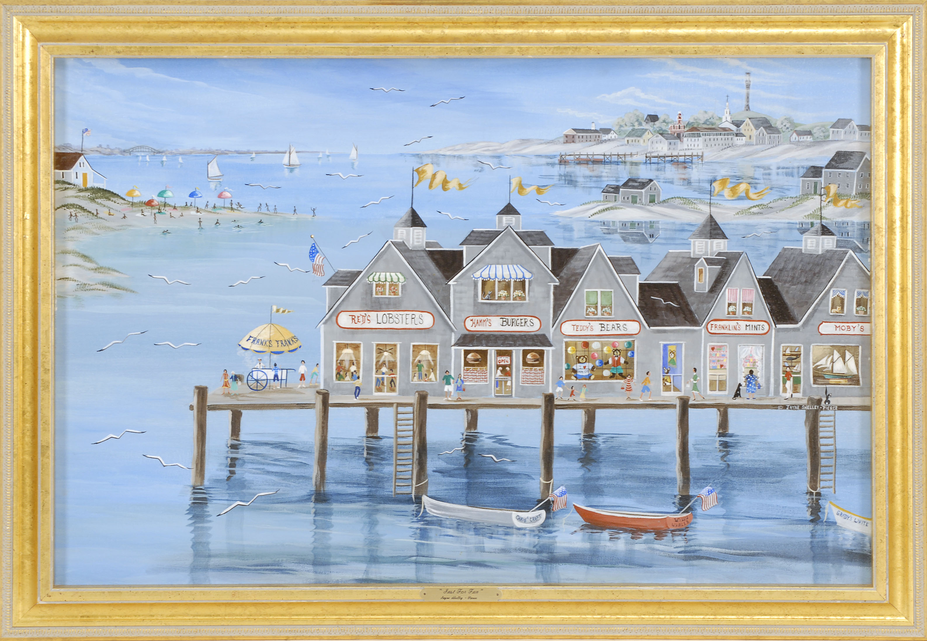 Appraisal: JANE SHELLEY-PIERCECape Cod ContemporaryJust For Fun a whimsical depiction of