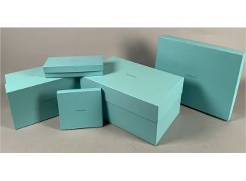 Appraisal: Great for Display Five original Tiffany Co boxes empty with