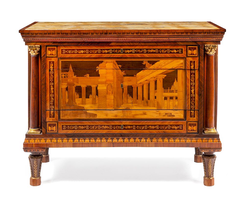 Appraisal: A North Italian Neoclassical Marquetry Commode A North Italian Neoclassical