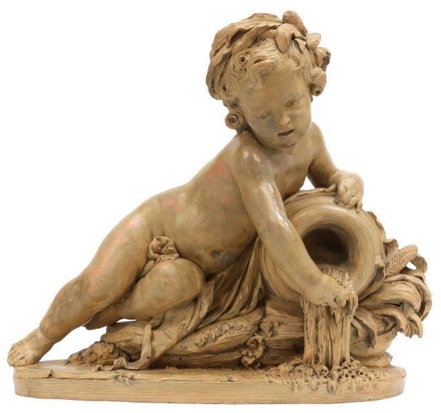 Appraisal: French terracotta sculpture La Source after Albert-Ernest Carrier-Belleuse French -