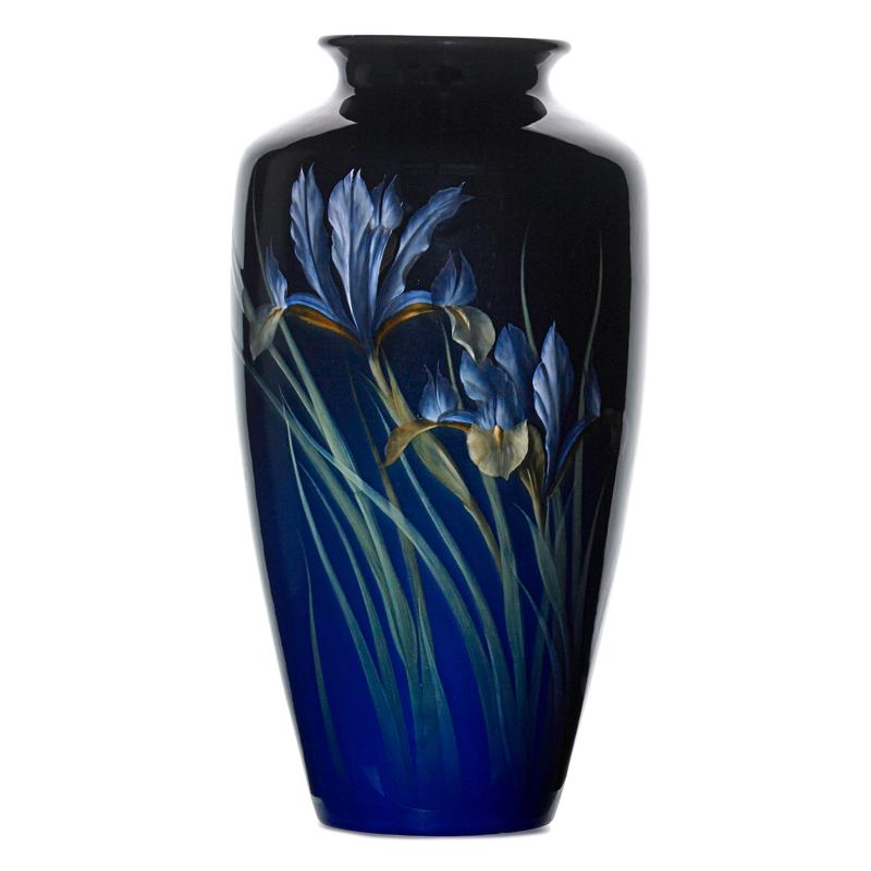 Appraisal: CARL SCHMIDT ROOKWOOD Important Black Iris vase Condition Report Uncrazed