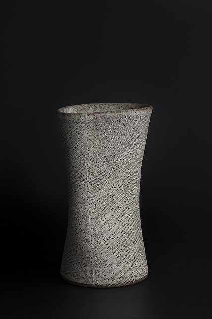 Appraisal: Lucie Rie British - Vasestoneware of squeezed formpitted white and