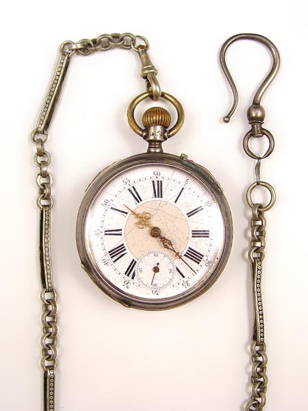 Appraisal: SWISS MADE SILVERPLATE CASE POCKET WATCH Swiss made watch in