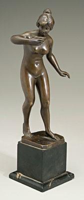 Appraisal: Hans Keck sculpture European th century nude with wine cup