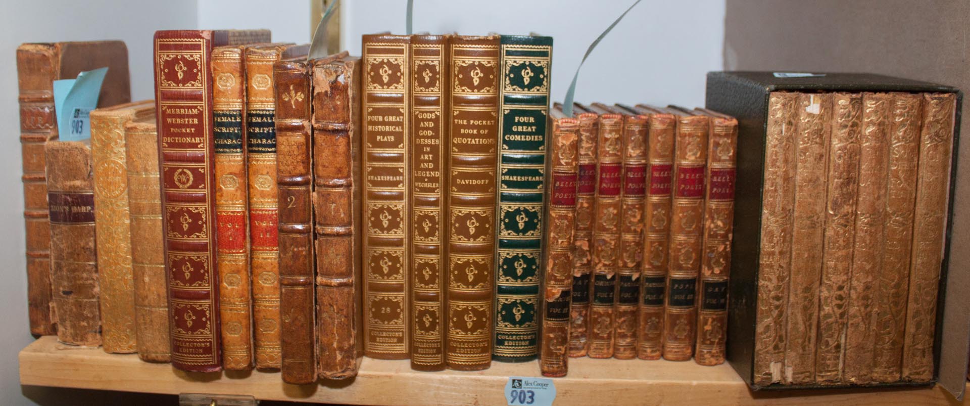 Appraisal: Sets and Bindings leatherbound books comprising various English literature notably