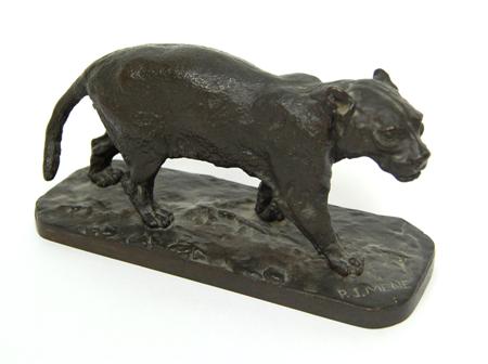 Appraisal: AFTER PIERRE JULES MENE - LIONESS bronze dark brown patina