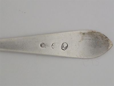 Appraisal: WILLIAM CLARK A pointed end teaspoon script initials AK c