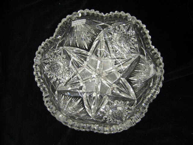 Appraisal: Brilliant Period Cut Glass Bowl six painted star center diameter