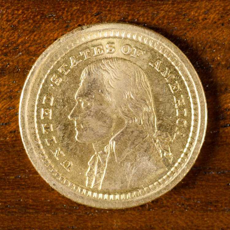 Appraisal: U S COMMEMORATIVE GOLD DOLLAR Louisiana Purchase Jefferson variety gold