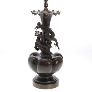 Appraisal: Japanese Meiji bronze dragon vase Japanese Meiji bronze dragon vase