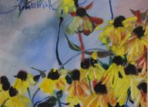 Appraisal: Artur Vasilevich Russian Contemporary Black Eyed Susans Watercolor on watercolor