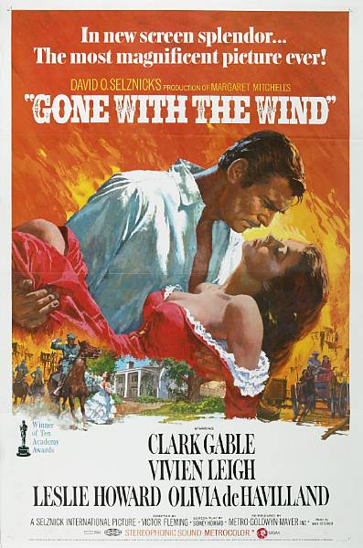 Appraisal: Gone with the Wind Selznick MGM R- one-sheet condition A