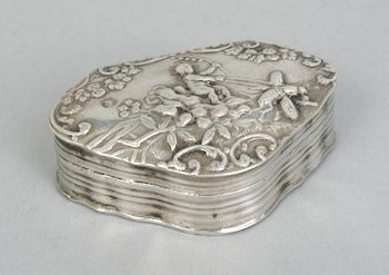 Appraisal: A Dutch Silver Snuff Box with Hinged Lid A Dutch