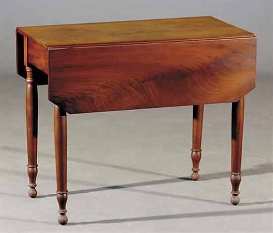 Appraisal: Country Sheraton mahogany drop-leaf table last quarter th centuryrectangular top