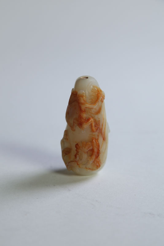 Appraisal: SNUFF BOTTLE Asian th century jade probably mutton fat Two-tone