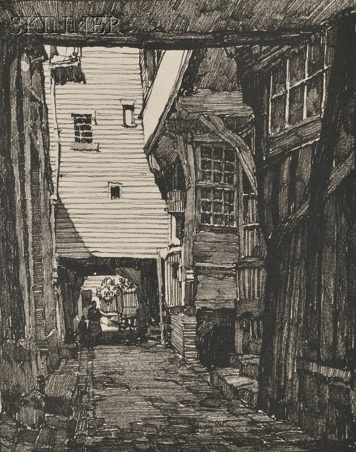 Appraisal: Samuel V Chamberlain American - An Alley in Pont-Audemer c