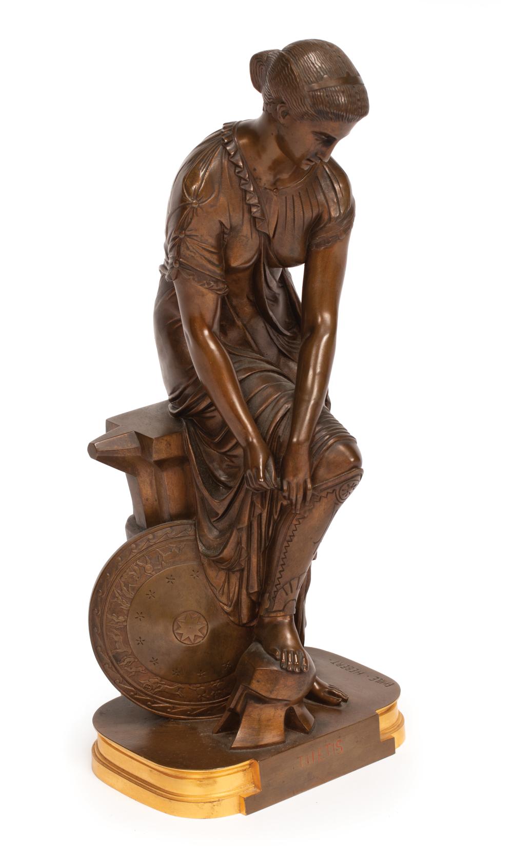 Appraisal: Patinated Bronze Figure of Thetis after Pierre Eugene Emile Hebert