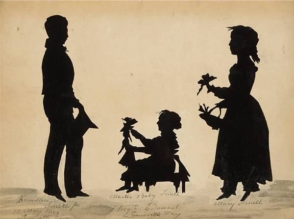 Appraisal: A silhouette group portrait of the Smith family of Louisville