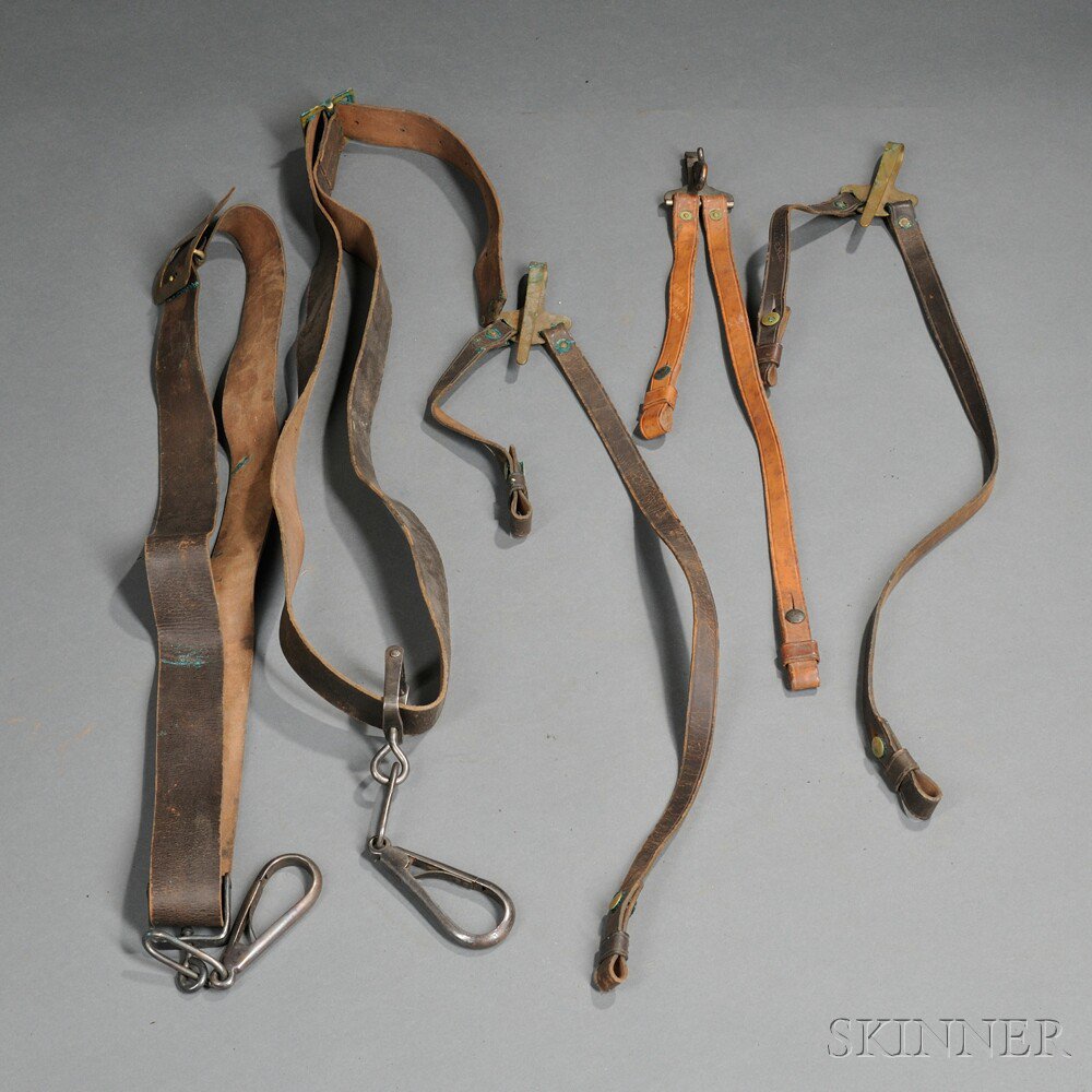 Appraisal: Two Model Cavalry Carbine Slings and Three Cavalry Saber Slings