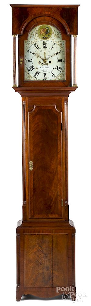 Appraisal: Federal mahogany tall case clock Exclusive on Bidsquare Federal mahogany