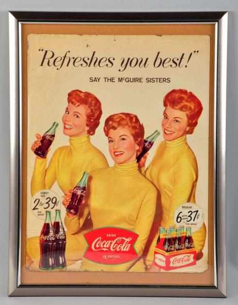 Appraisal: Cardboard Coca-Cola McGuire Sisters Poster s Quite difficult to find