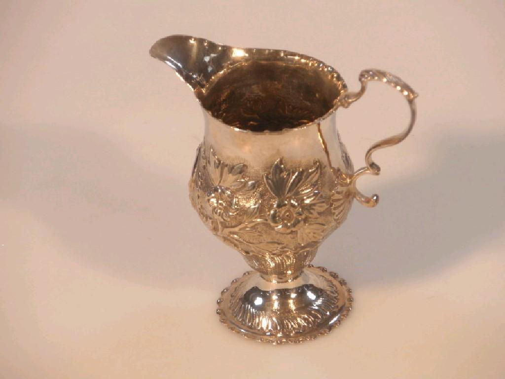 Appraisal: A George III silver helmet cream jug by Nathaniel Appleton