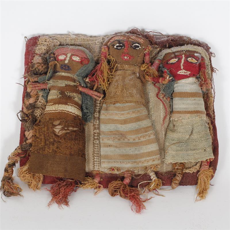 Appraisal: Peruvian Chancay Textile Burial Dolls Modern H x W