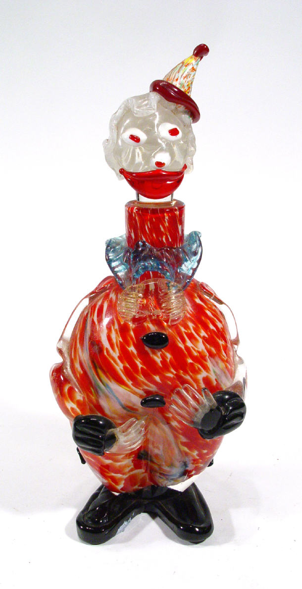 Appraisal: Multi coloured Murano 'Portly Clown' glass decanter and stopper cm