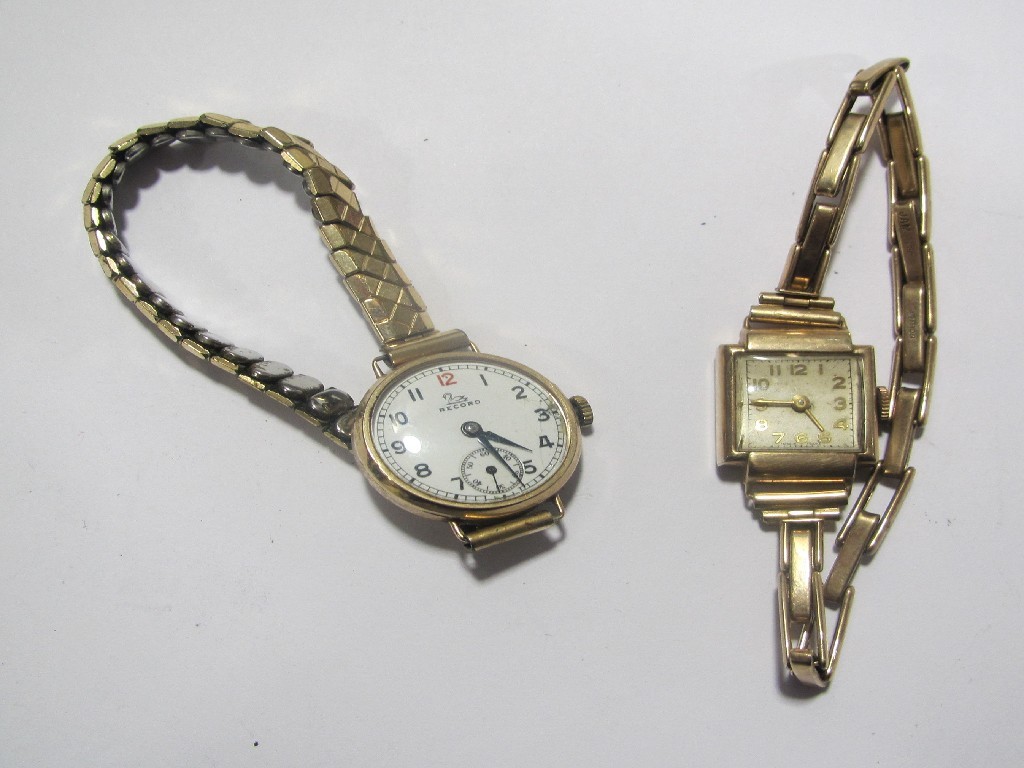 Appraisal: Two ladies early th century ct gold cased wrist watches