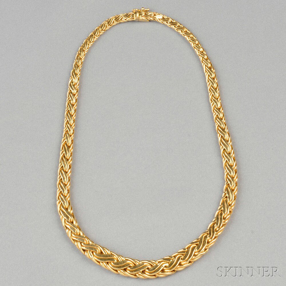 Appraisal: kt Gold Necklace Tiffany Co composed of graduated fancy link