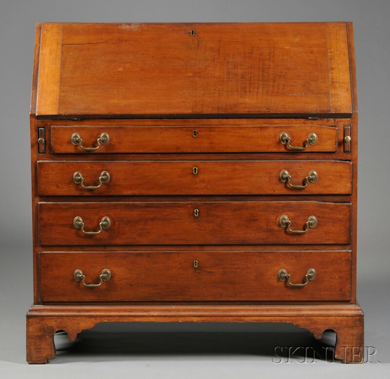 Appraisal: Chippendale Cherry Slant-lid Desk New England late th century the