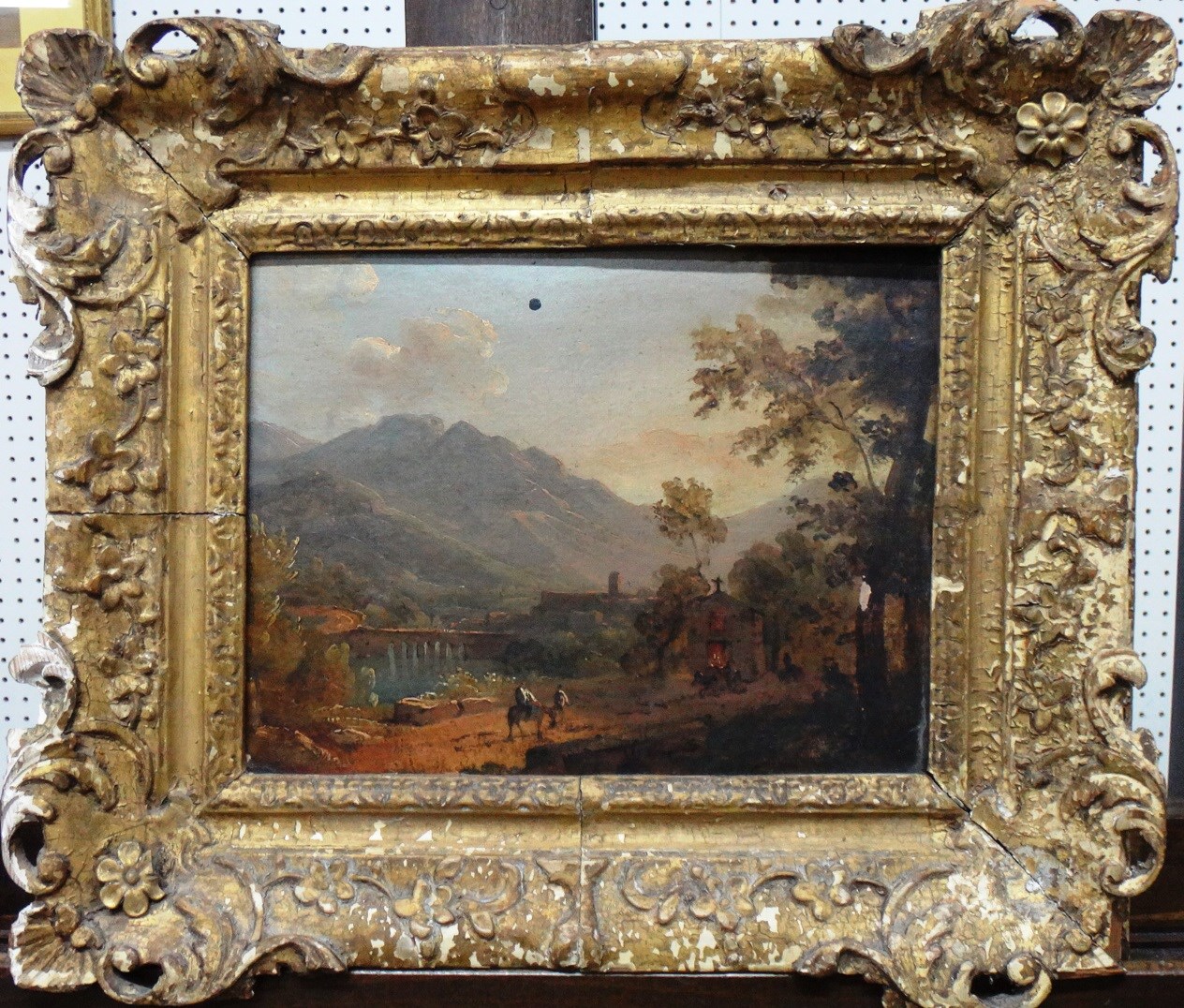 Appraisal: Continental School th century Figures in an extensive landscape oil