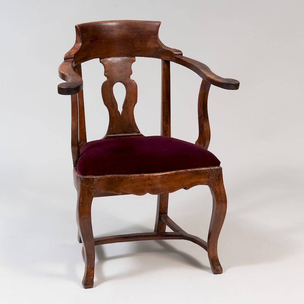 Appraisal: Continental Walnut Desk Chair x x in Condition Evidence of