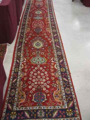 Appraisal: Tabriz Persian Handmade Runner interesting floral sprays designs on red