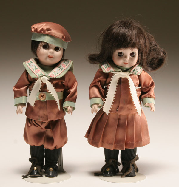 Appraisal: Pair JDK German bisque Googly eye doll reproductions all bisque