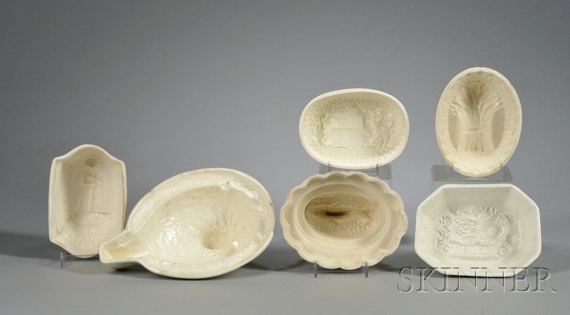 Appraisal: Six Creamware Culinary Molds England late th early th century