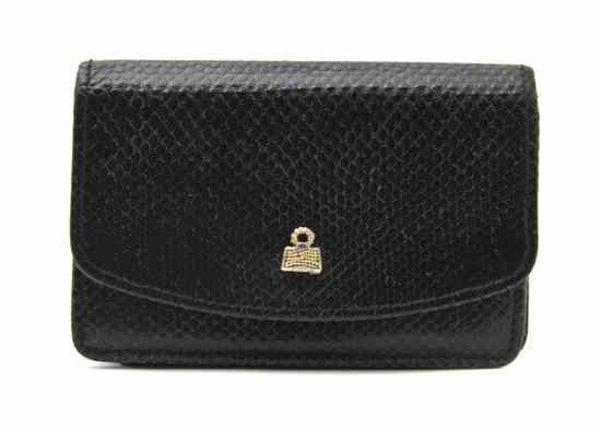 Appraisal: A Judith Leiber Black Lizardskin Coin Purse a goldtone purse