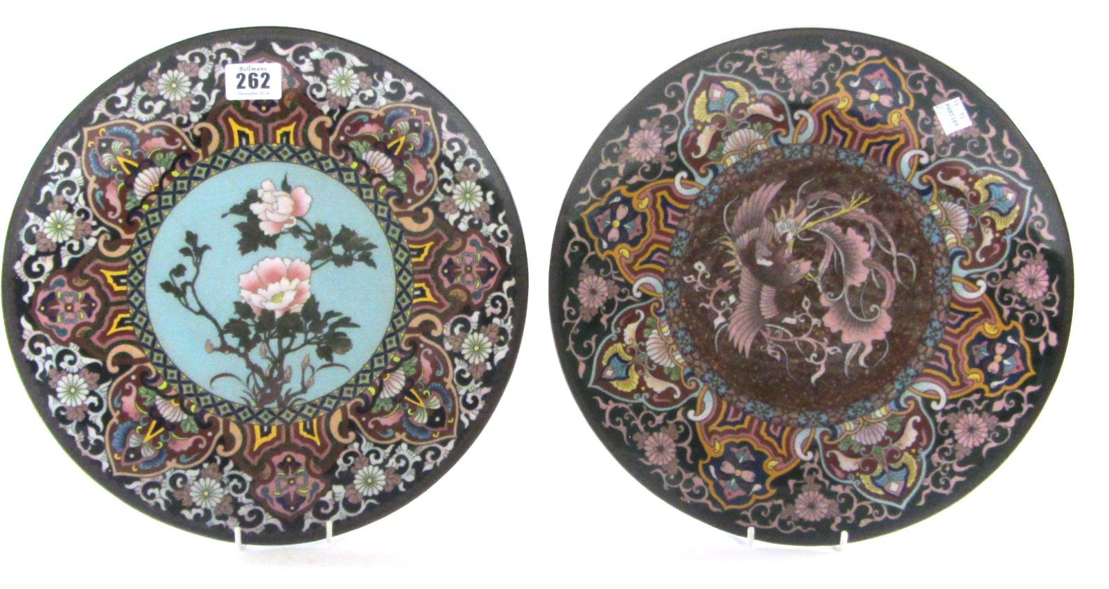 Appraisal: Two Japanese cloisonn dishes Meiji period one with a central